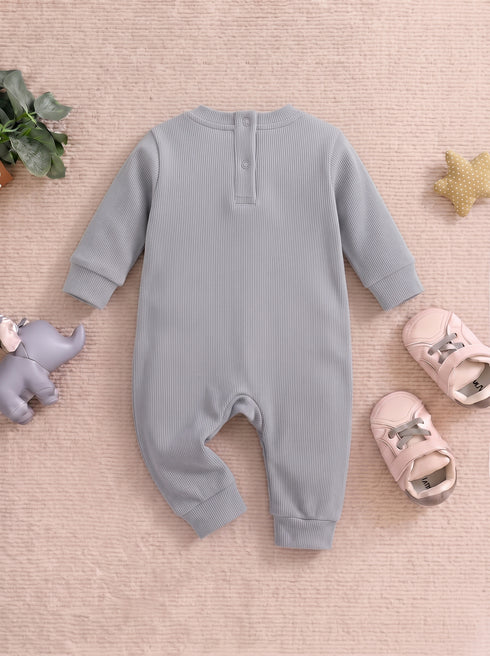 Cuddle Bear Sand Ribbed Sleepsuit