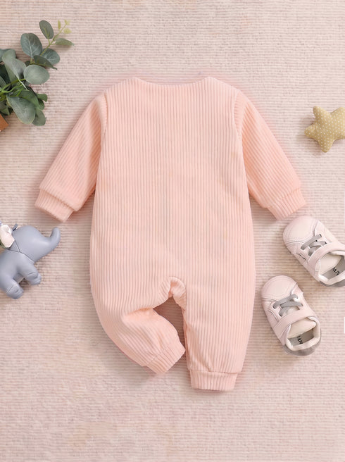 Mini Car Textured Romper (Orange)
