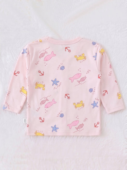Little Ocean Full Sleeve Night Suit (Pink)