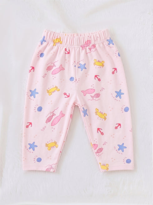Little Ocean Full Sleeve Night Suit (Pink)