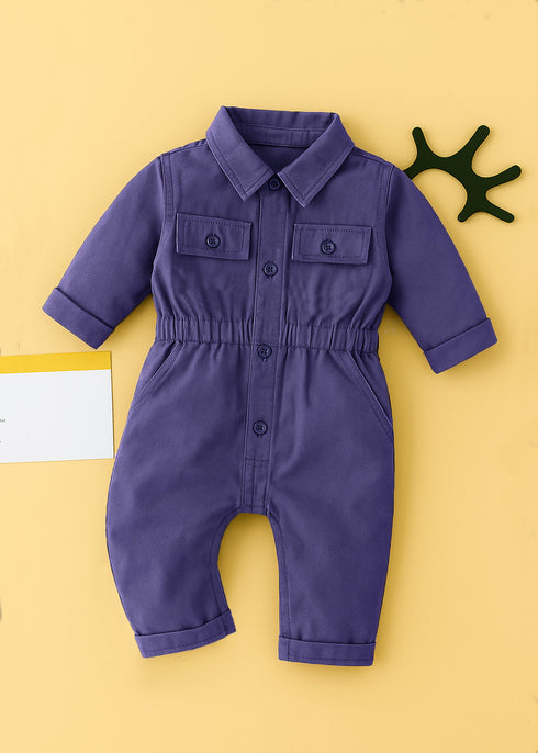 Non-Denim Baby Jumpsuit (Purple)