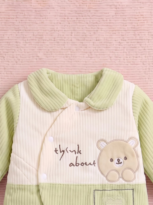 Cuddle Bear Textured Romper (Pista Green)