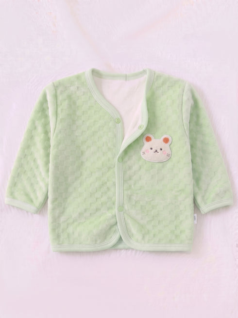 Bunny Embroidered Gingham Plush Fleece Co-ord Set