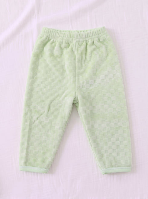 Bunny Embroidered Gingham Plush Fleece Co-ord Set