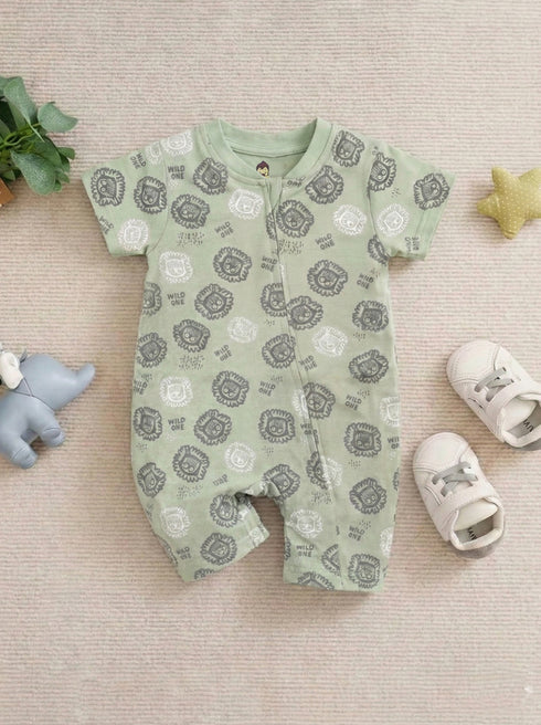 Baby Lion Love Zip-Up Romper