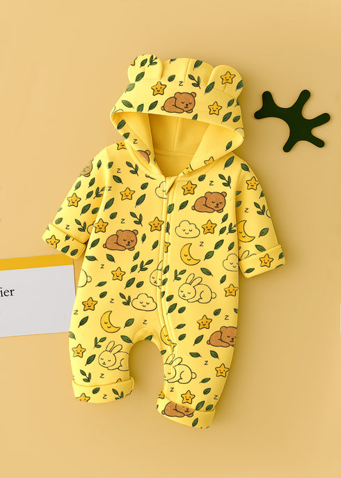 Sleepy Friends Fleece Hooded Sleepsuit