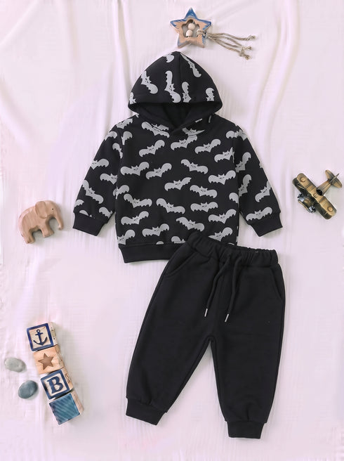Bats Night Fleece Hooded Set