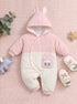 Cute Monster Embroidered Hooded Sleepsuit