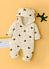 Bear Printed Fleece Hooded Sleepsuit