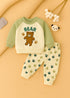Cute Bear Raglan Fleece Sweatshirt Set