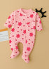 Petal Love Frilled Zipper Fleece Footed Sleepsuit