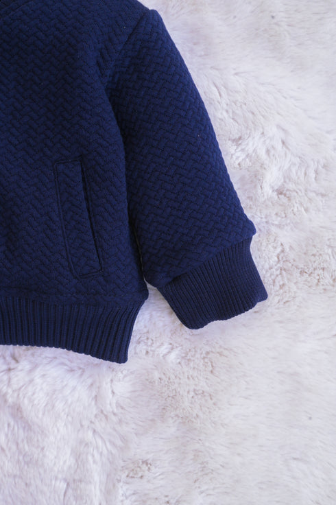 Jacquard Navy Varsity Jacket Set