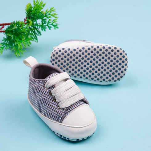 Blue & Black Checkered Baby Sneaker