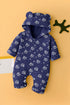 Astronaut Printed Fleece Hooded Sleepsuit