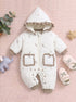 Butterfly Garden Embroidered Hooded Sleepsuit (White)