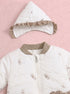 Butterfly Garden Embroidered Hooded Sleepsuit (White)