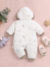 Butterfly Garden Embroidered Hooded Sleepsuit (White)