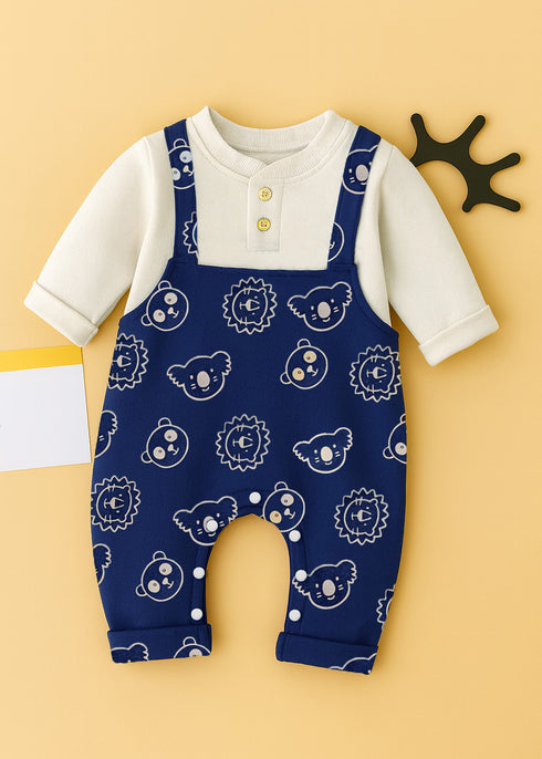 Safari Dungaree Fleece Sleepsuit