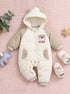 Cute Puppy Chips Embroidered Hooded Sleepsuit