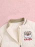 Cute Puppy Chips Embroidered Hooded Sleepsuit