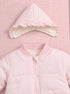 Butterfly Garden Embroidered Hooded Sleepsuit (Pink)