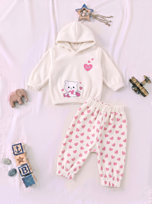Cuddly Bear Fleece Hooded Set