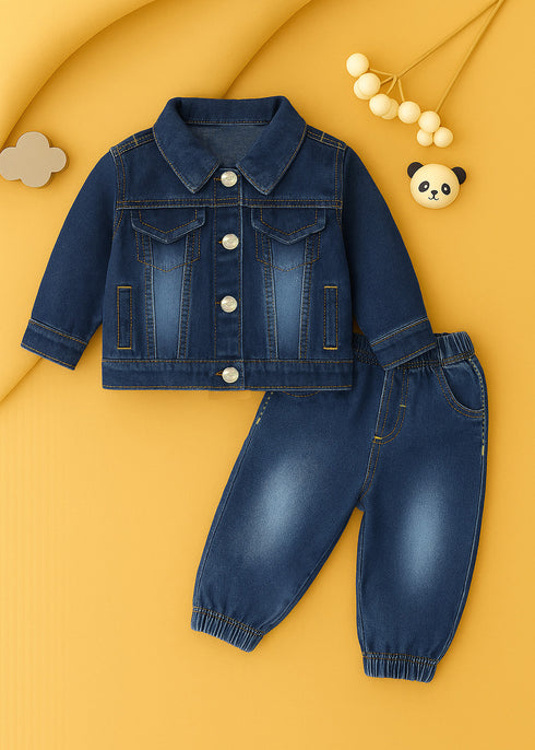 Denim Jacket Set (Dark Blue)