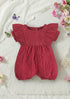 Red Structured Frill Romper