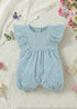 Pastel Blue Structured Frill Romper