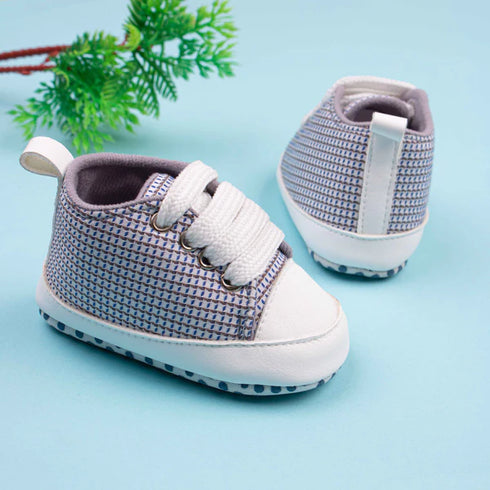 Blue & Black Checkered Baby Sneaker