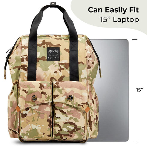 Little Story Camo Baby Bag – Hooks & Changing Mat