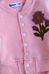 Pink Floral Fleece Varsity Jacket Set