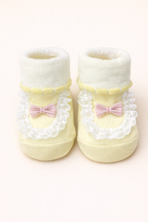 Baby Lace Booties (Yellow)