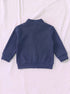 Ribbed High Neck Set (Navy Blue)