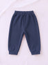 Ribbed High Neck Set (Navy Blue)