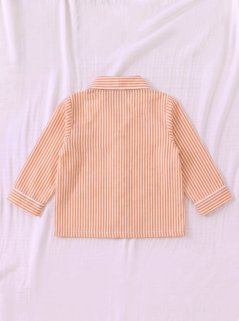 Orange Striped Night Suit Set