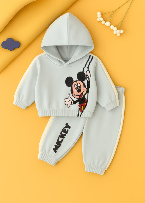Mickey Mouse Printed Fleece Hooded Set