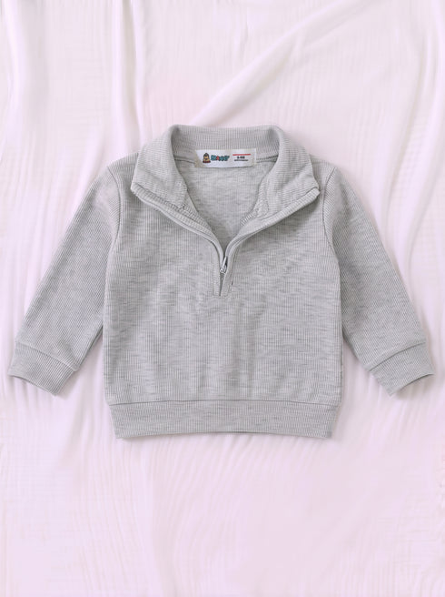 Ribbed High Neck Set (Oatmeal)