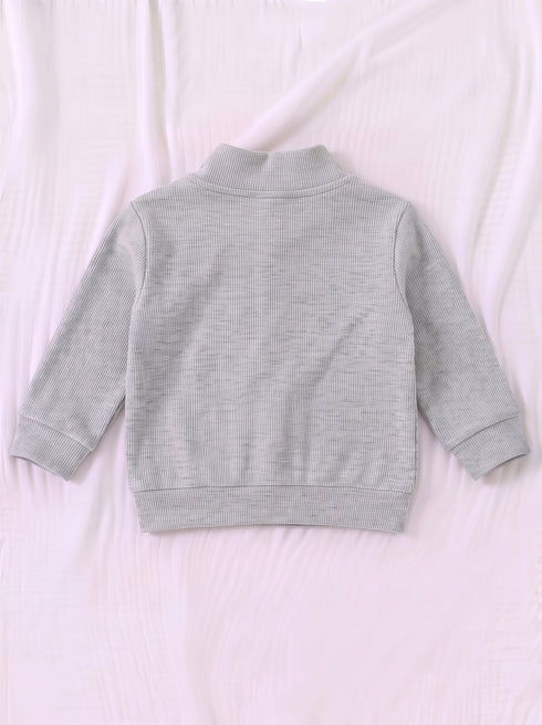 Ribbed High Neck Set (Oatmeal)