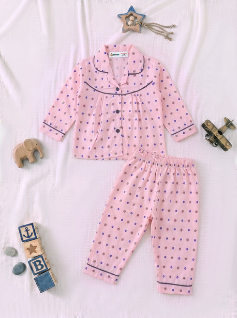 Pink Floral Night Suit Set