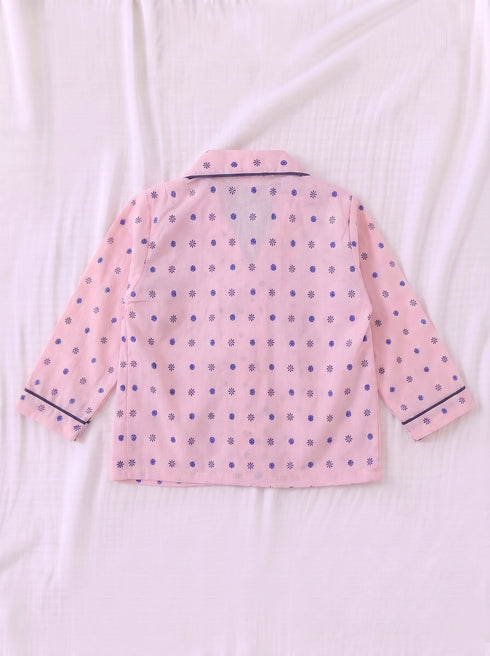 Pink Floral Night Suit Set