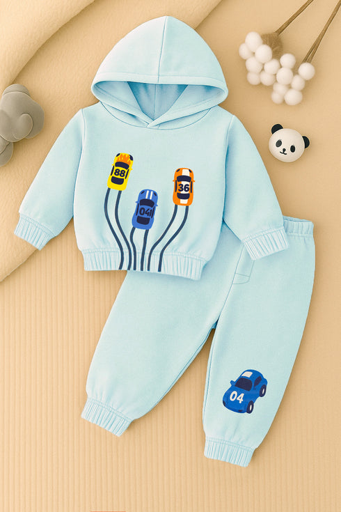 Racing Cars Fleece Hooded Set