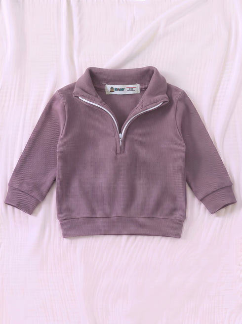 Ribbed High Neck Set (Dusty Rose)