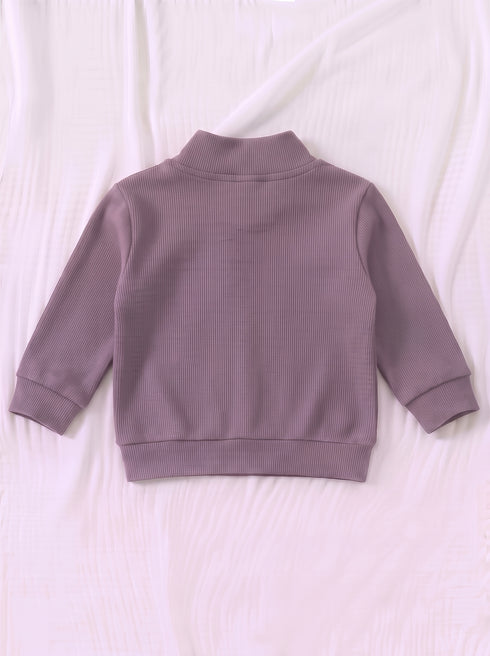 Ribbed High Neck Set (Dusty Rose)