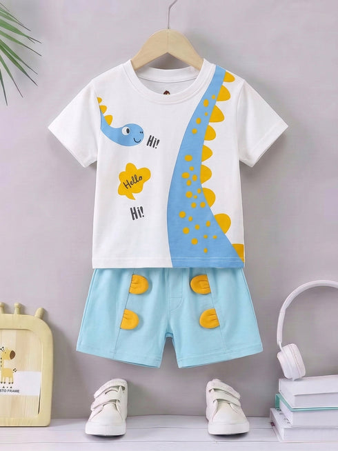 Hello Dino Interlock Short Set
