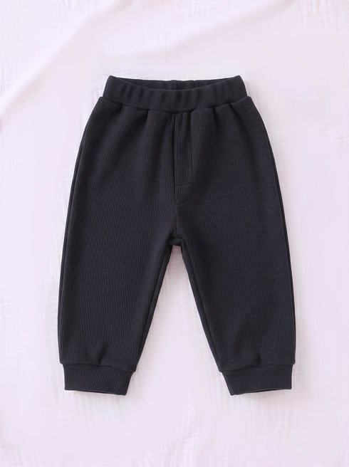 Ribbed High Neck Set (Black)