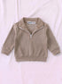 Ribbed High Neck Set (Heather Brown)