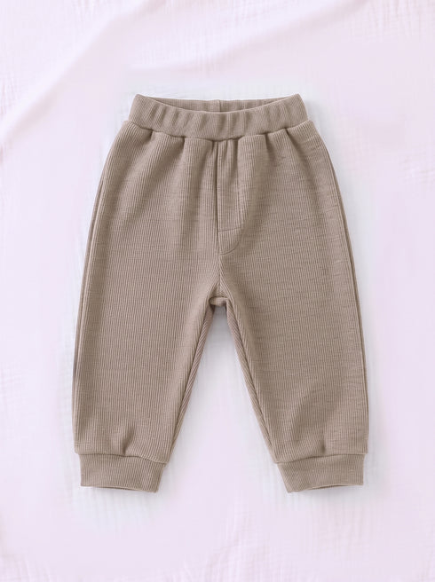 Ribbed High Neck Set (Heather Brown)