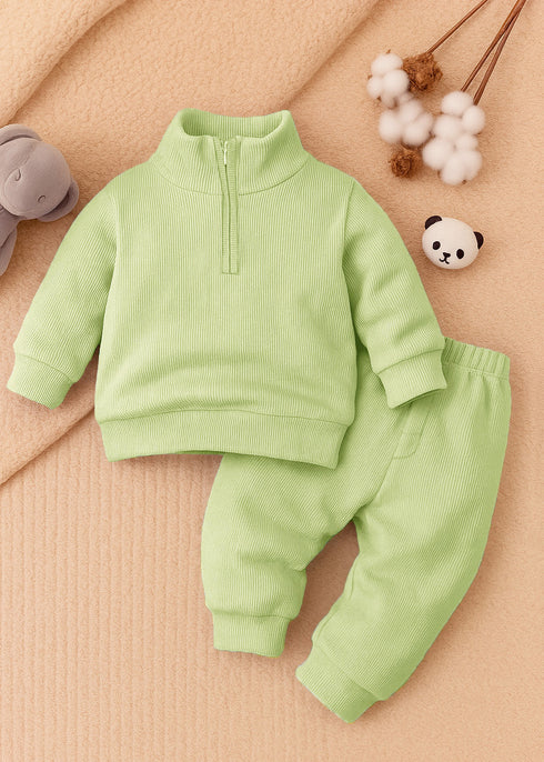 Ribbed High Neck (L-Green)