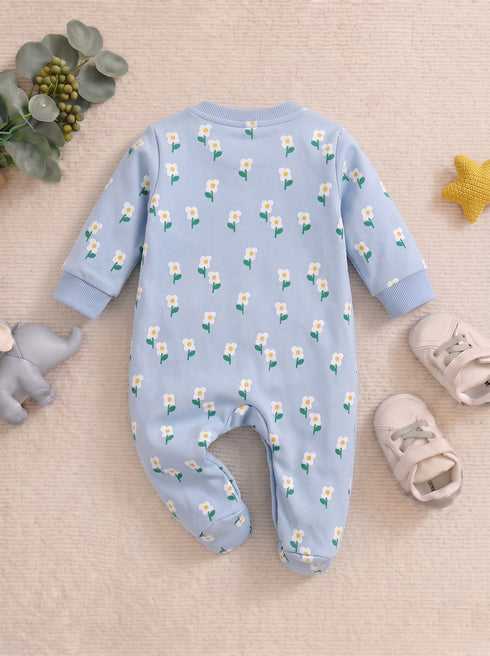 Daisy Garden Fleece Footed Sleepsuit
